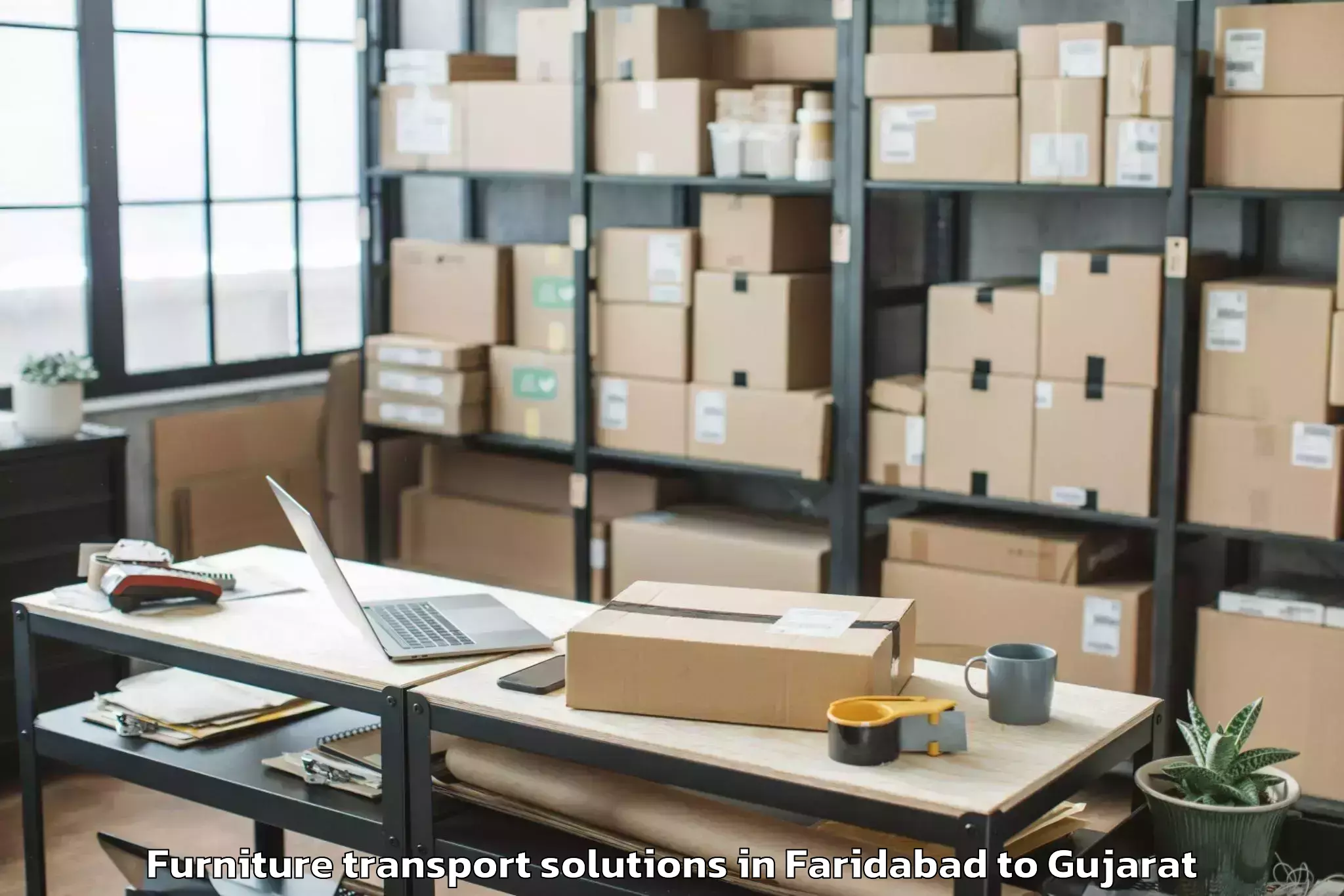 Trusted Faridabad to Gussar Furniture Transport Solutions